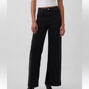 Gap High Rise Stride Black Wide-Leg Jeans